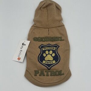 Dog Hoodie Sweater - Squirrel Patrol - X Small (Toy/Teacup) Puppy Officer NEW